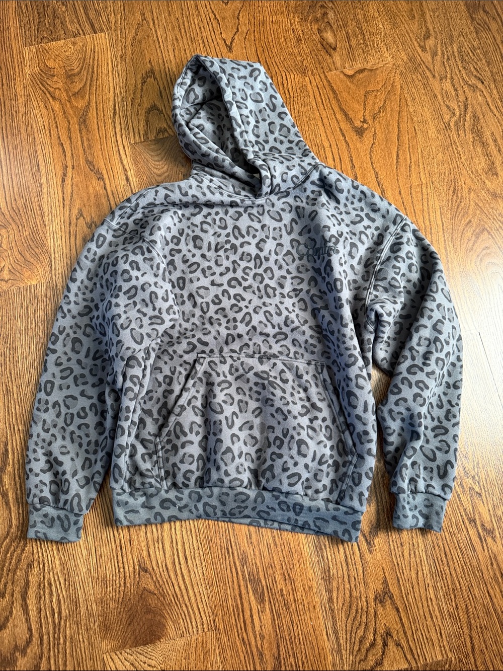 Gray Leopard Print comfort Hoodie